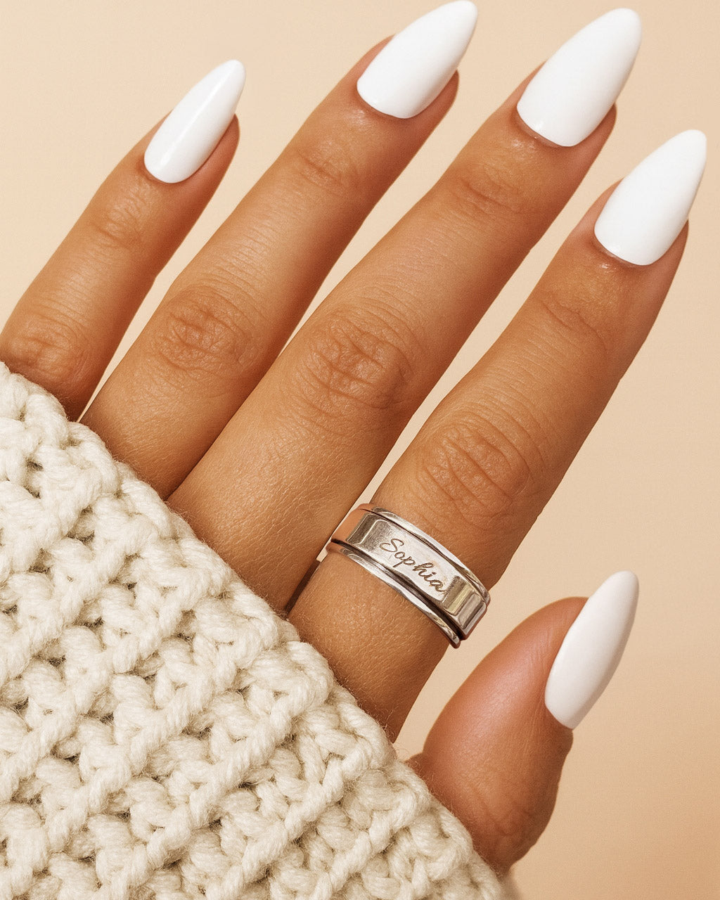 Personalized Fidget Ring with Custom Name Engraving