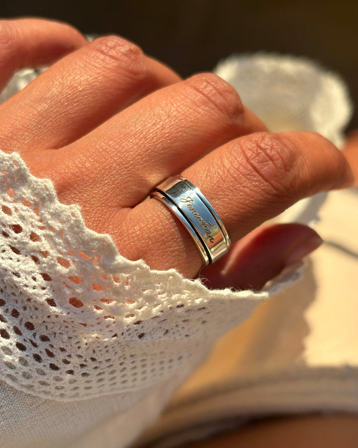 Personalized Fidget Ring with Custom Name Engraving