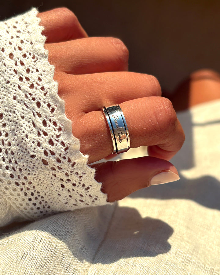 Personalized Fidget Ring with Custom Name Engraving