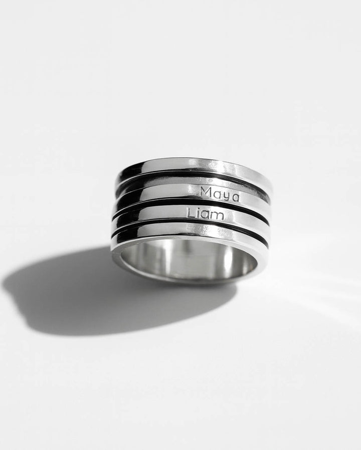 Personalized Fidget Ring with Custom Names Engraving
