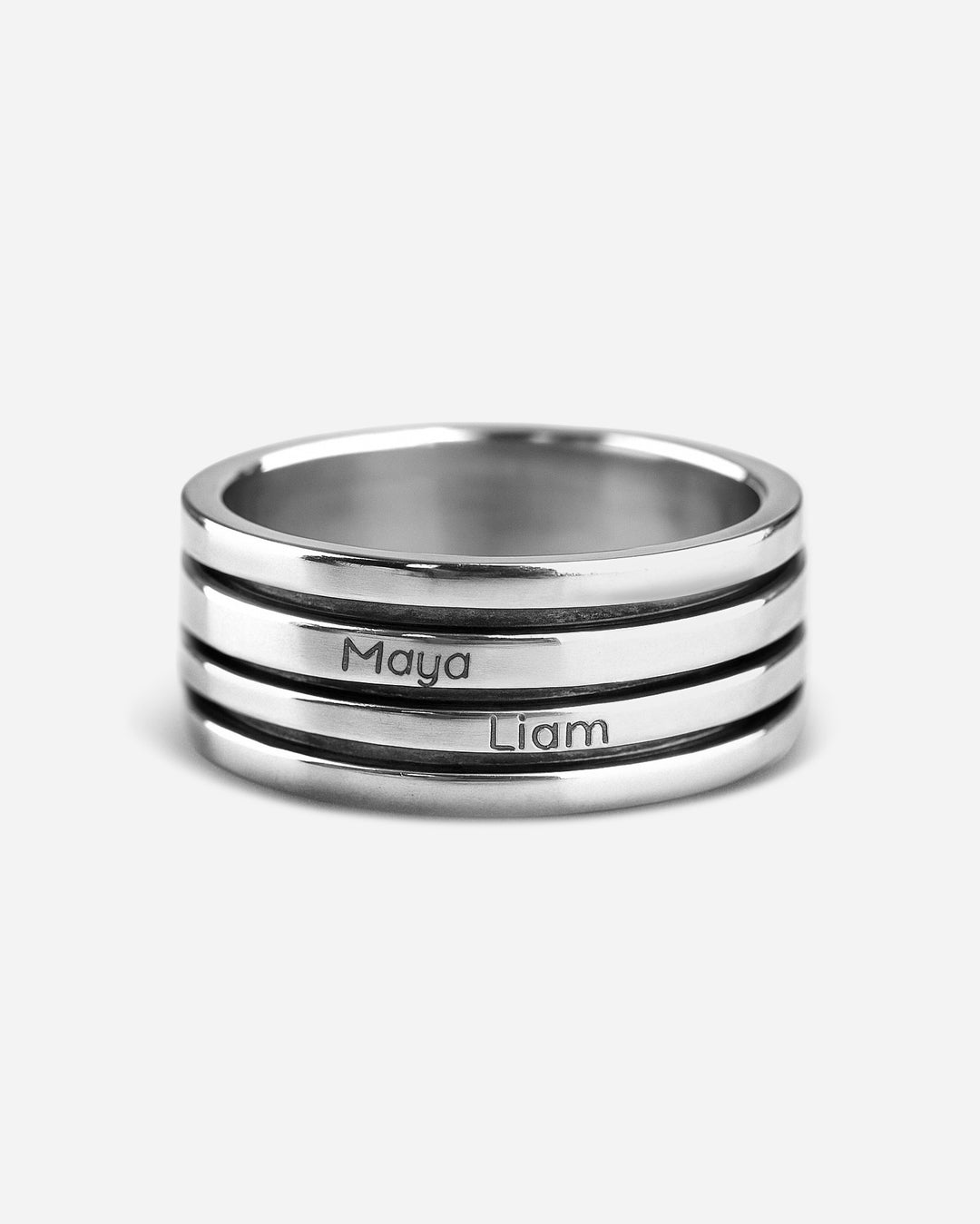 Personalized Fidget Ring with Custom Names Engraving