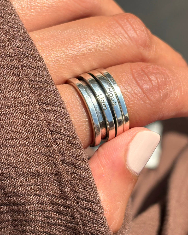 Personalized Fidget Ring with Custom Names Engraving