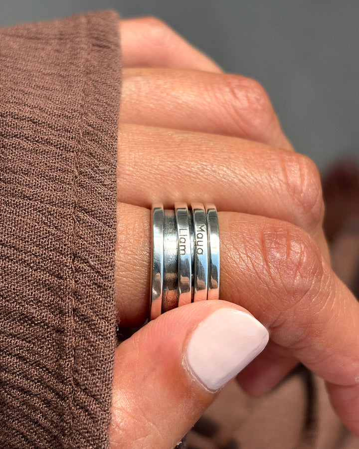 Personalized Fidget Ring with Custom Names Engraving