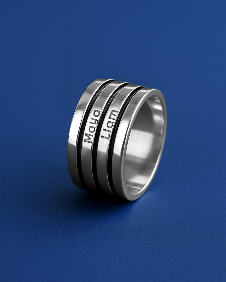 Personalized Fidget Ring with Custom Names Engraving