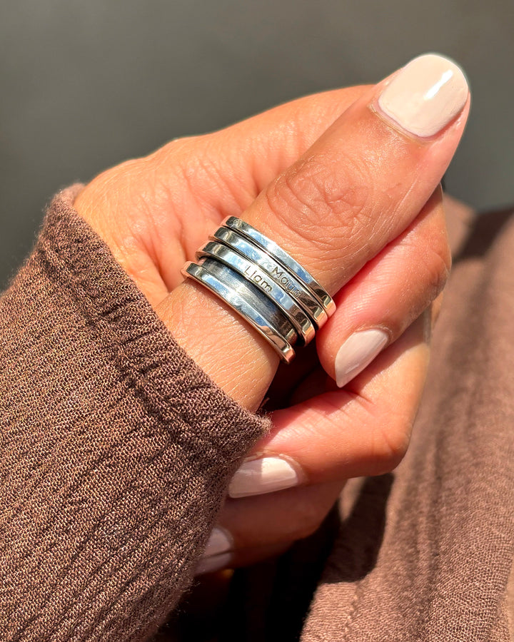 Personalized Fidget Ring with Custom Names Engraving