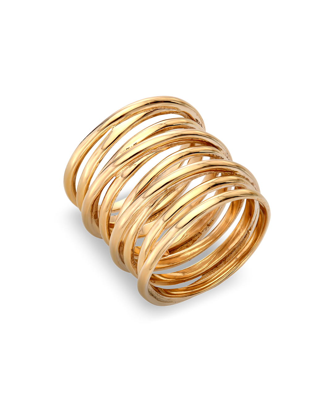 Chunky Wrap Wide Band Ring Gold Plated