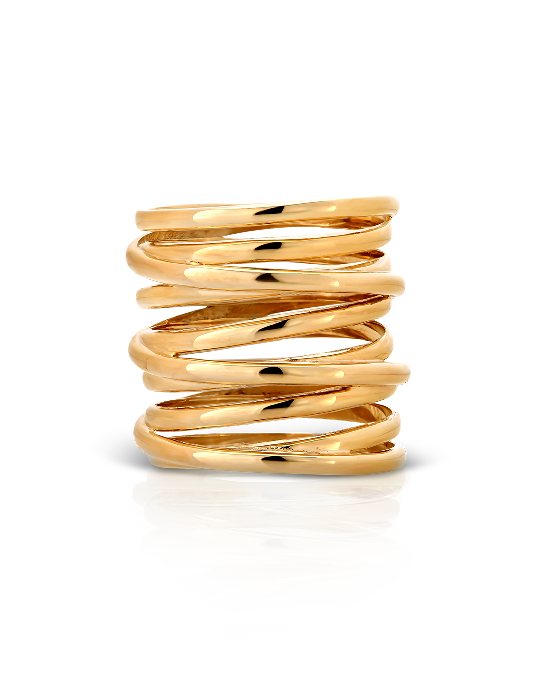 Chunky Wrap Wide Band Ring Gold Plated