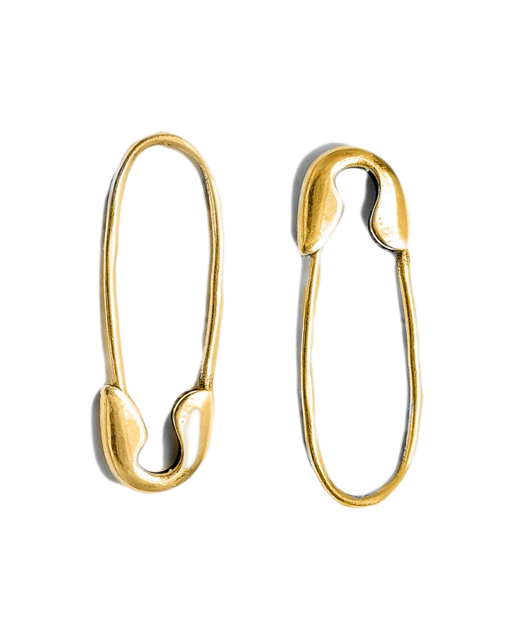 Gold Plated Safety Pin Earrings