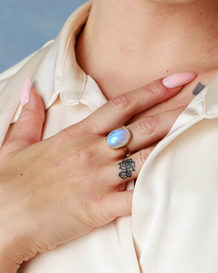 Moonstone Ring Gold Plated