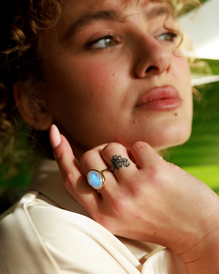 Moonstone Ring Gold Plated