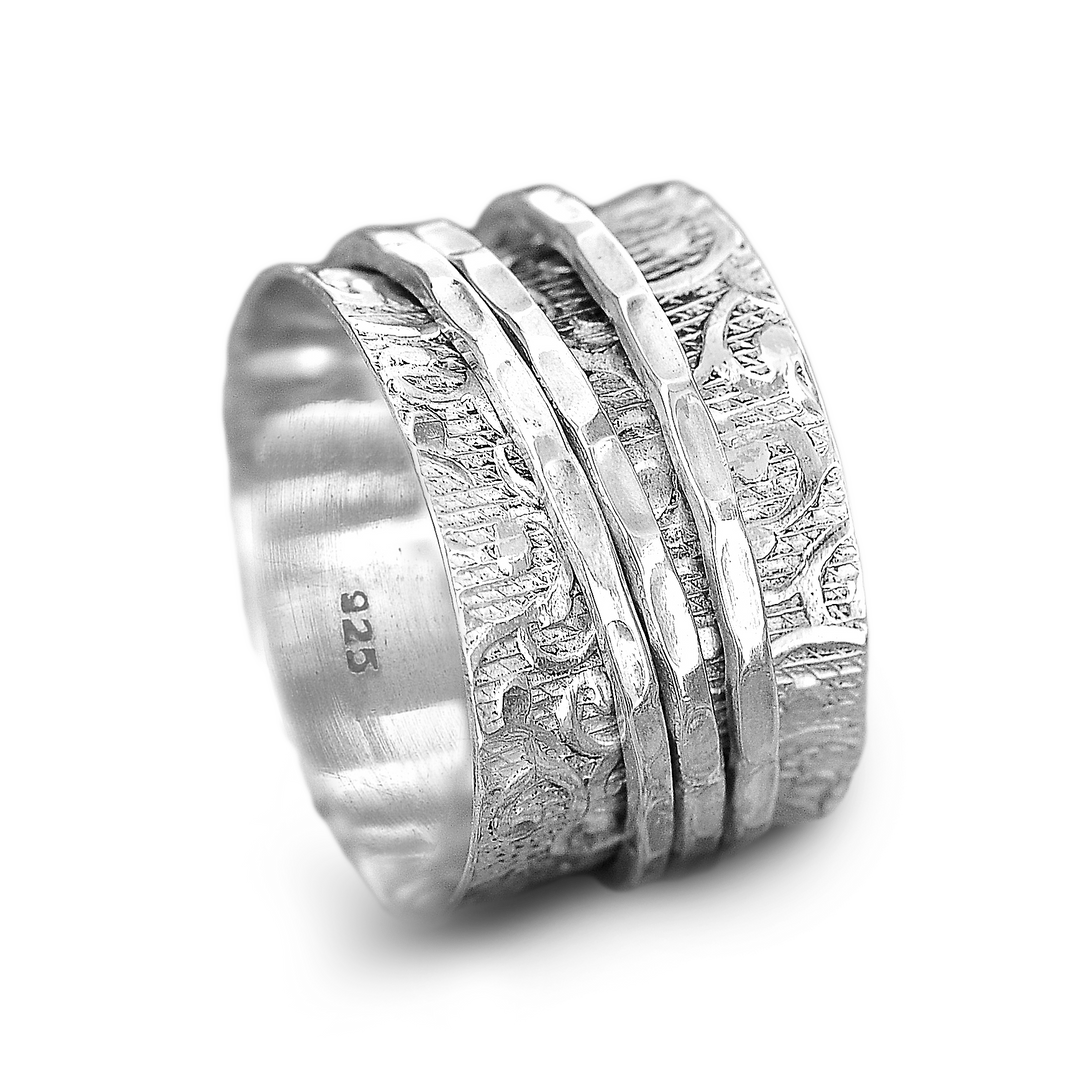 Unique Fidget Spinner Ring Sterling Silver