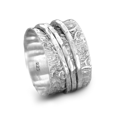 Unique Fidget Spinner Ring Sterling Silver - Boho Magic