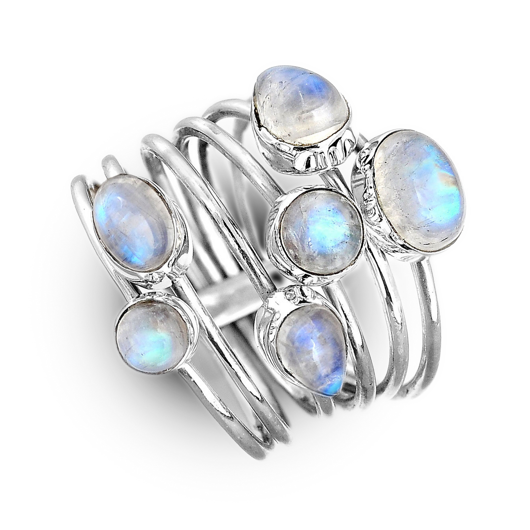 Sterling Silver Stacking Moonstone Ring