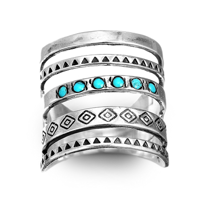 Sterling Silver Southwestern Style Turquoise Ring - Boho Magic