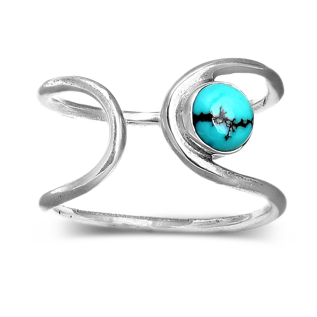 Sterling Silver Adjustable Turquoise Ring