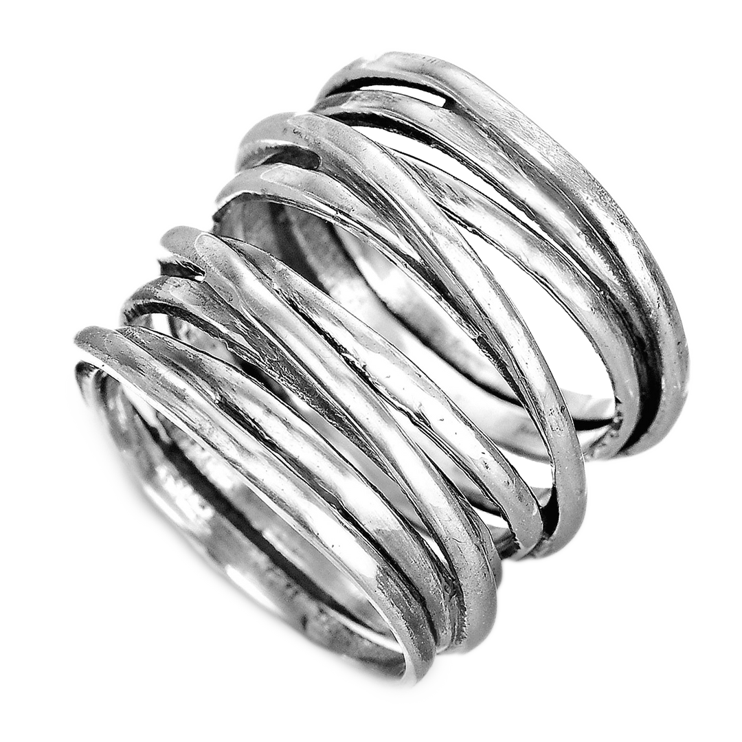 Chunky Wrap Wide Band Ring Sterling Silver