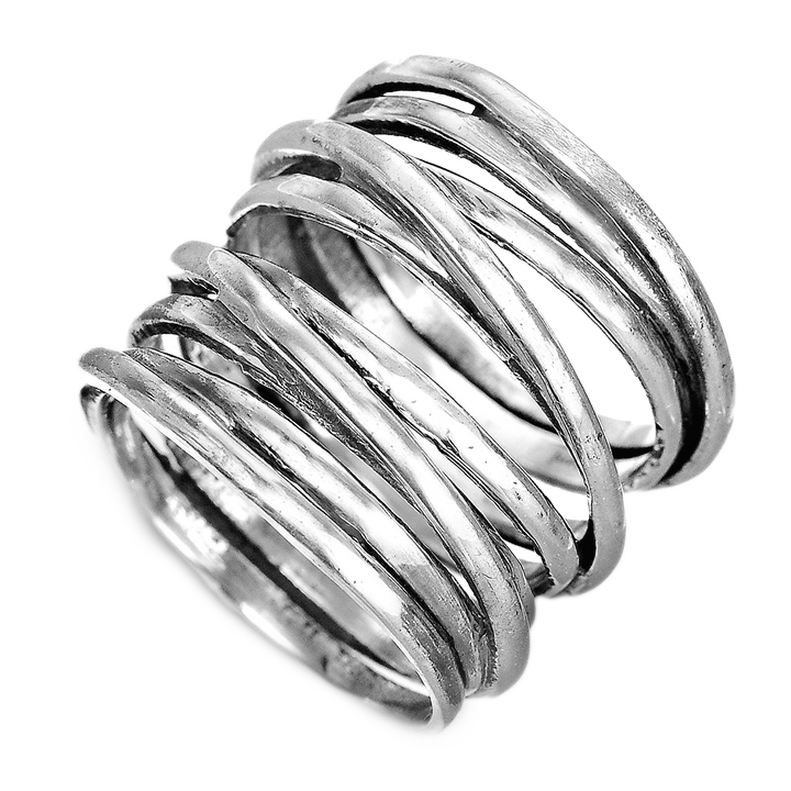 Chunky Wrap Wide Band Ring Sterling Silver