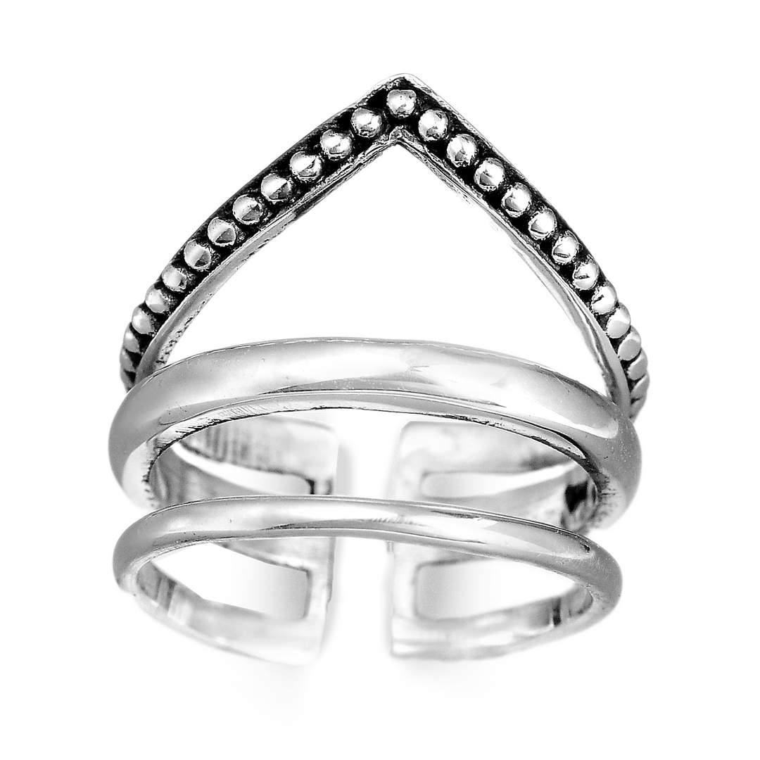 Chevron Sterling Silver Ring Great for Thumb