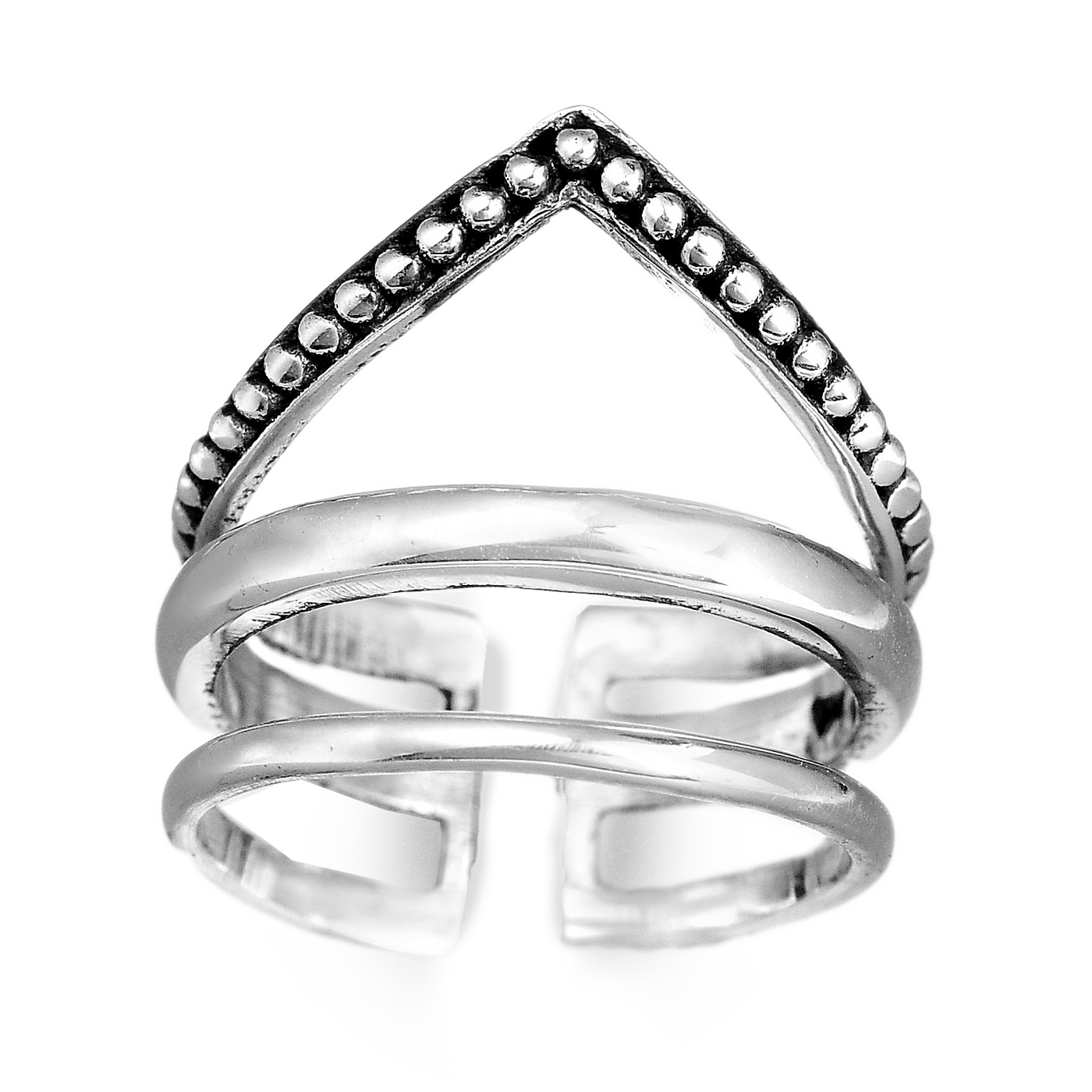 Chevron Sterling Silver Ring Great for Thumb