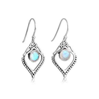 Silver Moonstone Earrings - Boho Magic