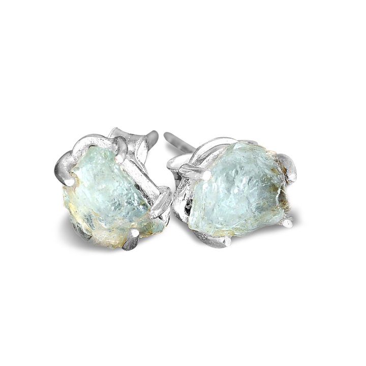 Raw Aquamarine Earrings