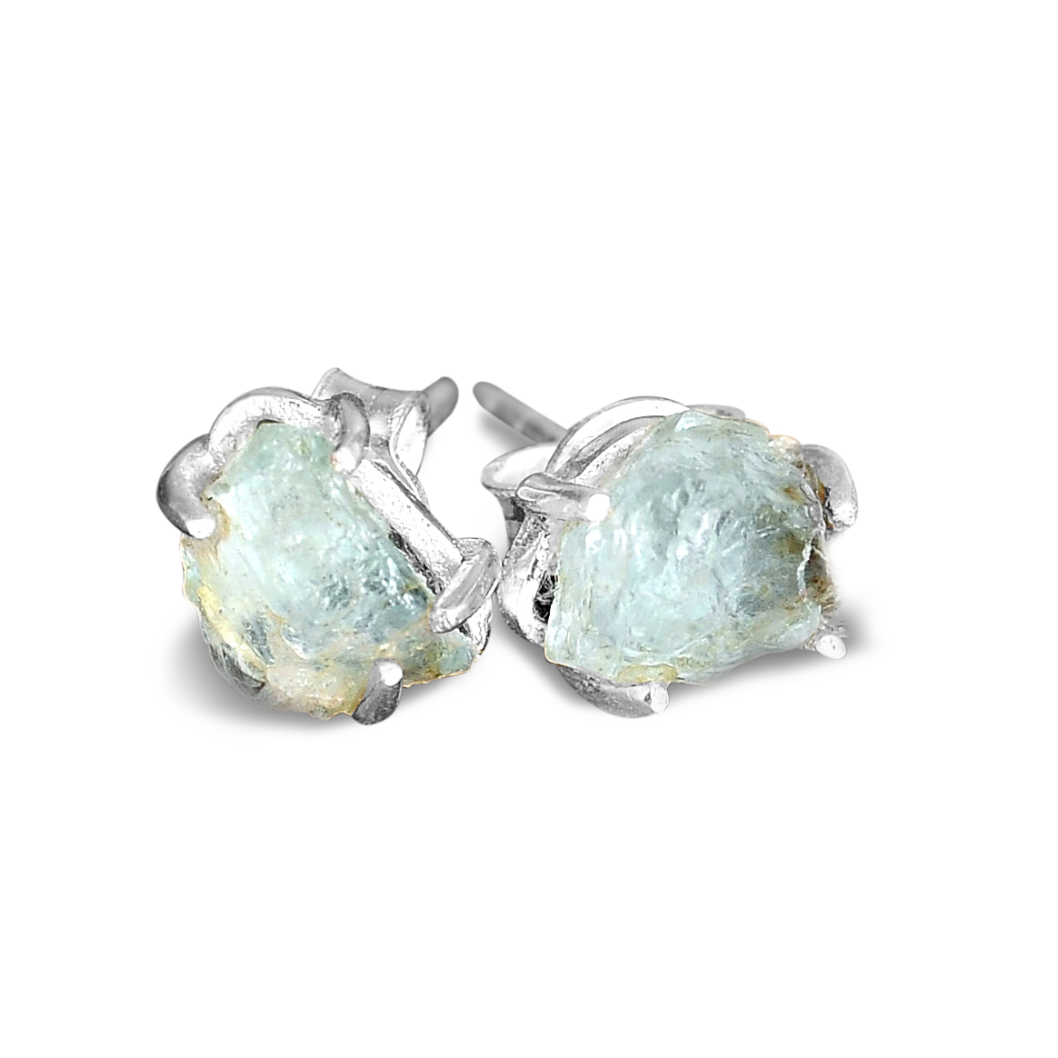 Raw Aquamarine Earrings