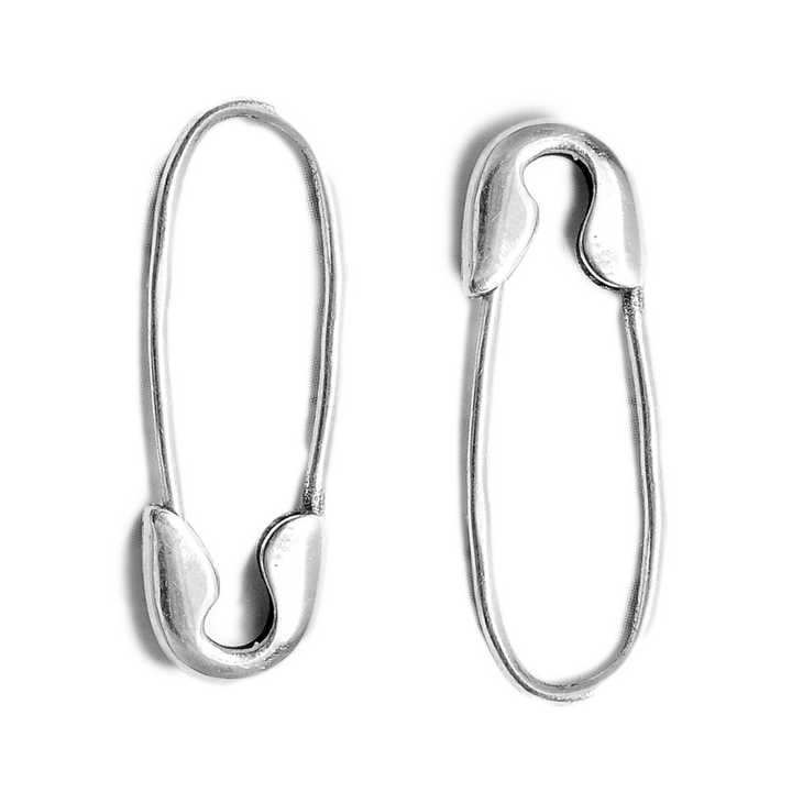 Sterling Silver Safety Pin Earrings