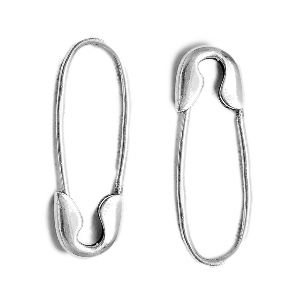 Sterling Silver Safety Pin Earrings