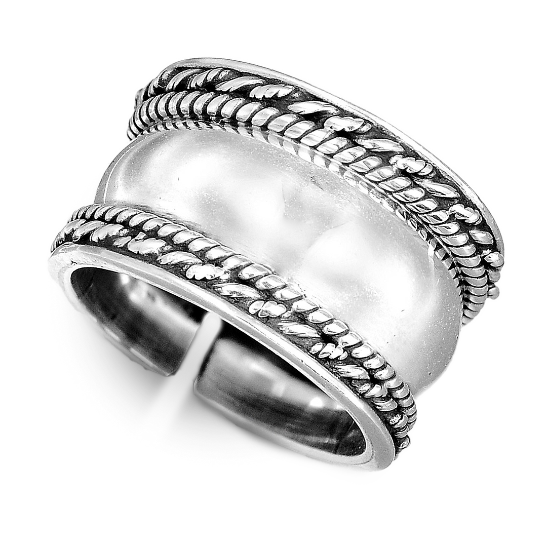 Wide Thumb Band Ring Sterling Silver