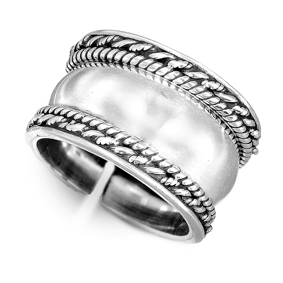 Wide Thumb Band Ring Sterling Silver