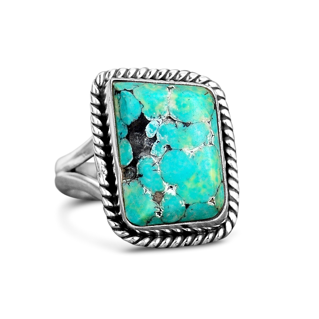 Sterling Silver Natural Raw Turquoise Ring