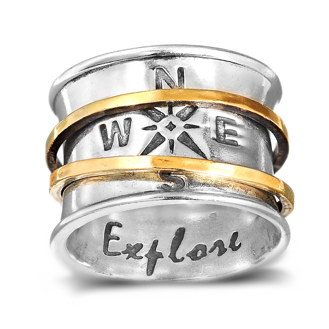 Spinner Compass Ring Sterling Silver