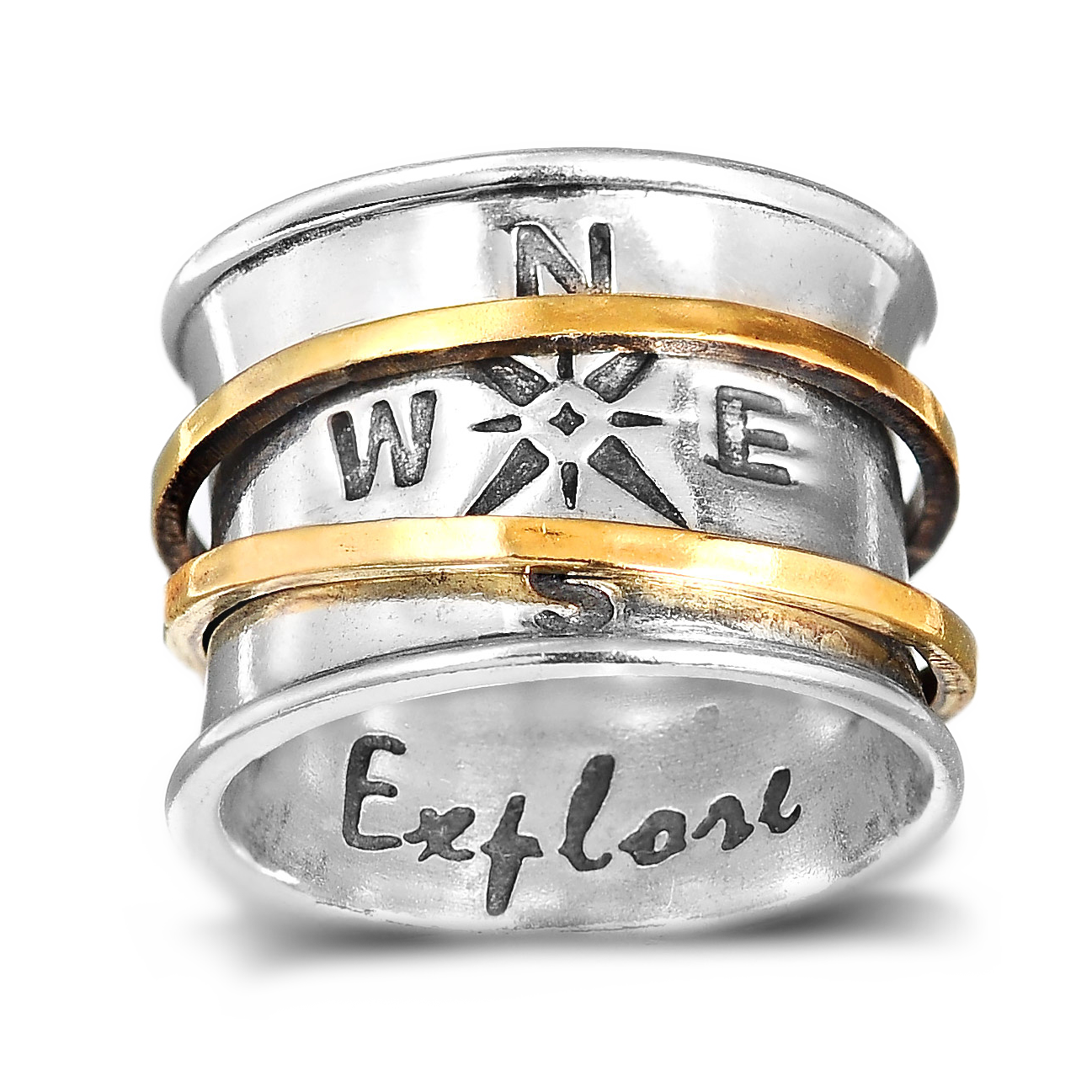 Spinner Compass Ring Sterling Silver