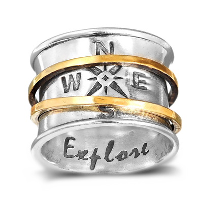 Spinner Compass Ring Sterling Silver - Boho Magic