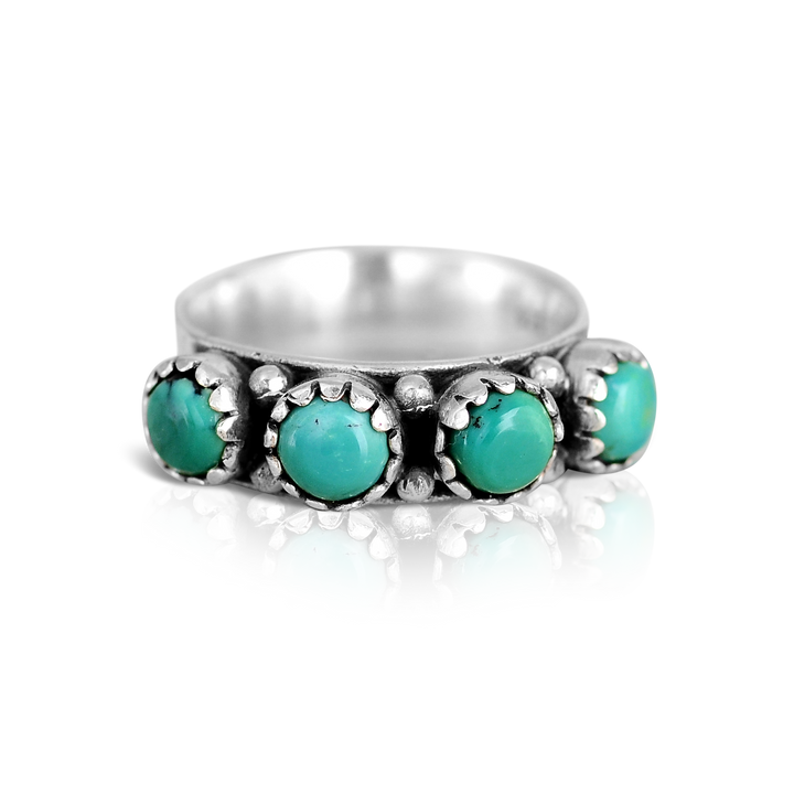 Turquoise Band Ring Sterling Silver