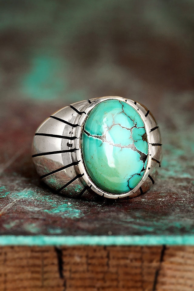 Turquoise Ring for Men Sterling Silver