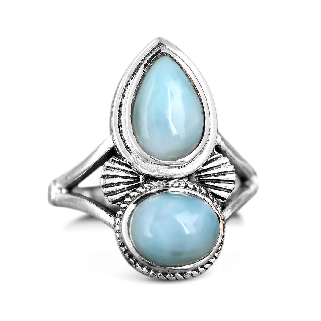 Larimar Shell Ring Sterling Silver