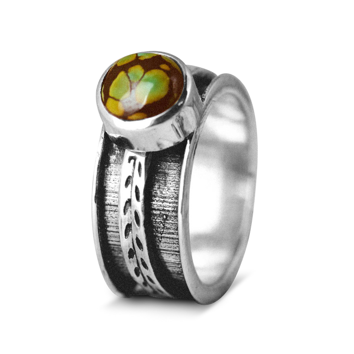 Türkis Blätter Fidget Ring Sterling Silber