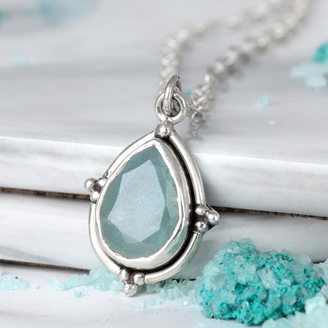 Teardrop Aquamarine Jewelry Set