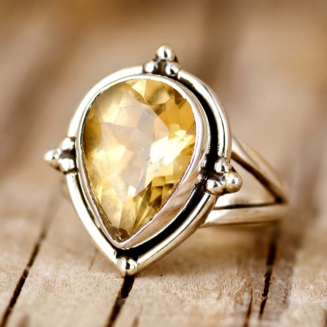 Citrine Teardrop Set