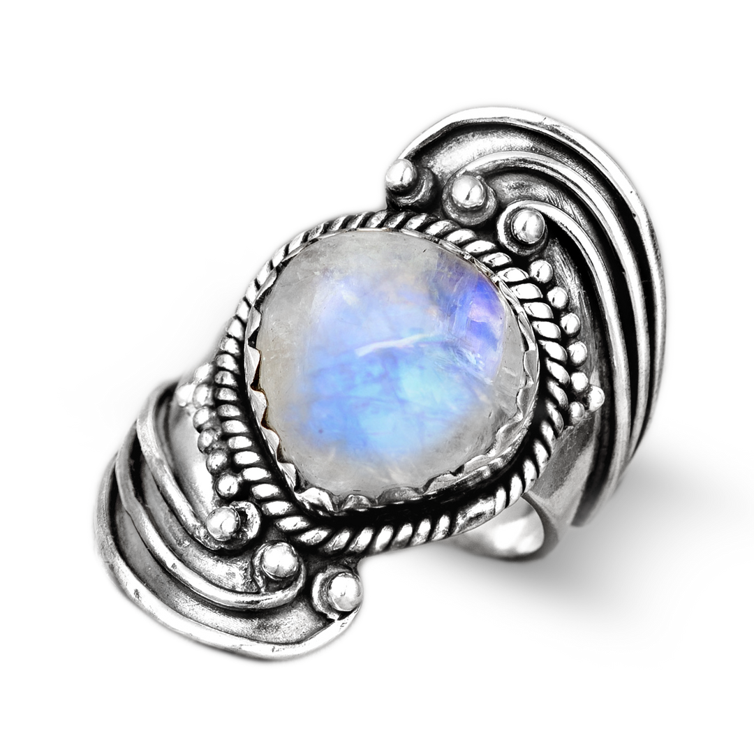 Bohemian Teardrop Moonstone Ring