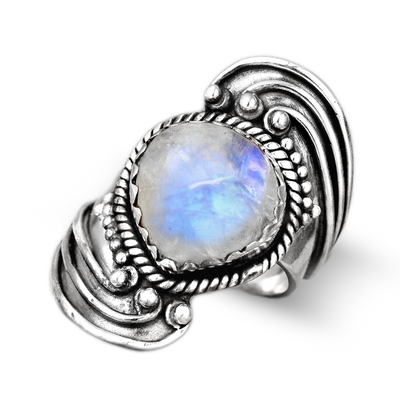 Bohemian Teardrop Moonstone Ring - Boho Magic