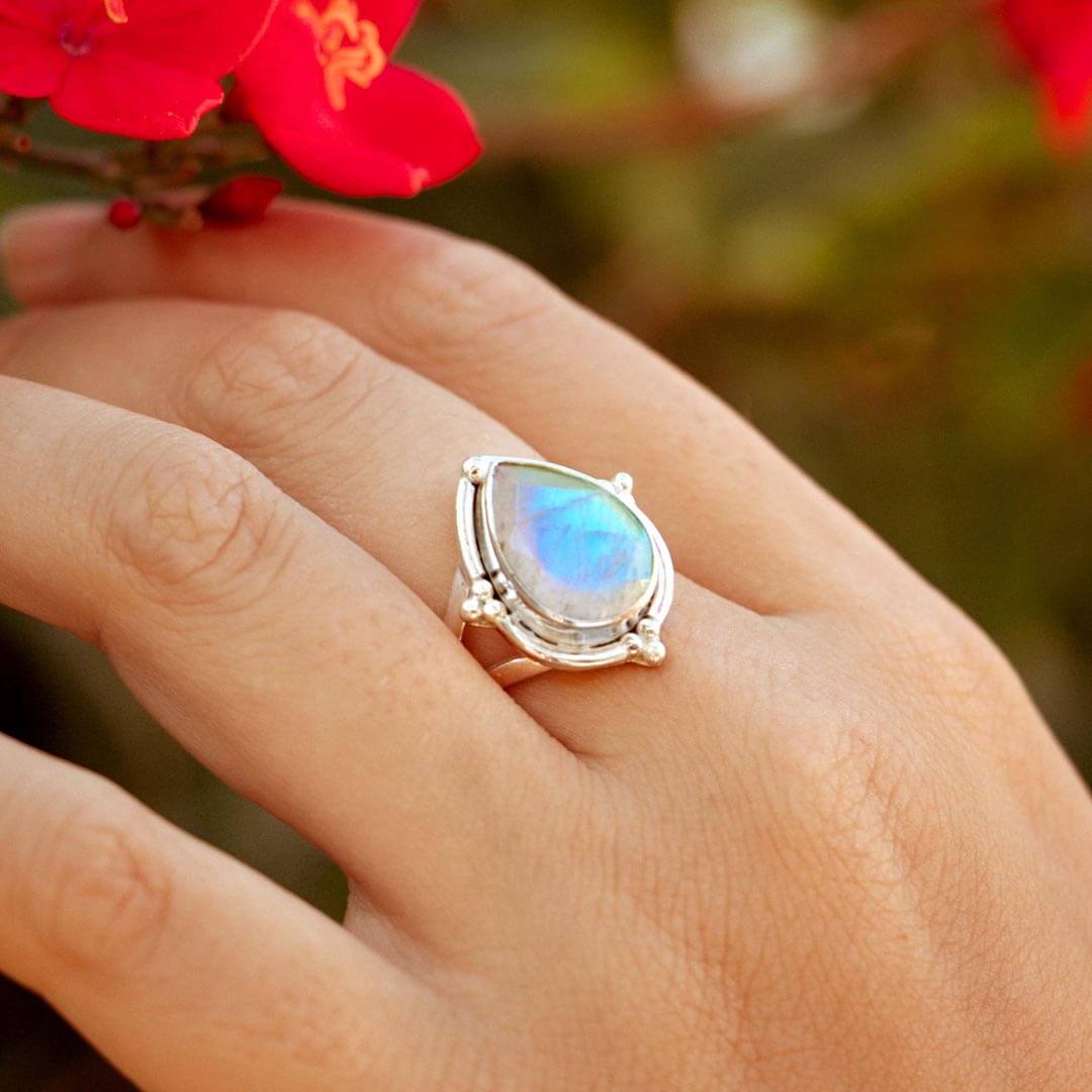 Moon Magic Blue Moonstone Ring Meaning MOONLIGHT MAGIC SILVER