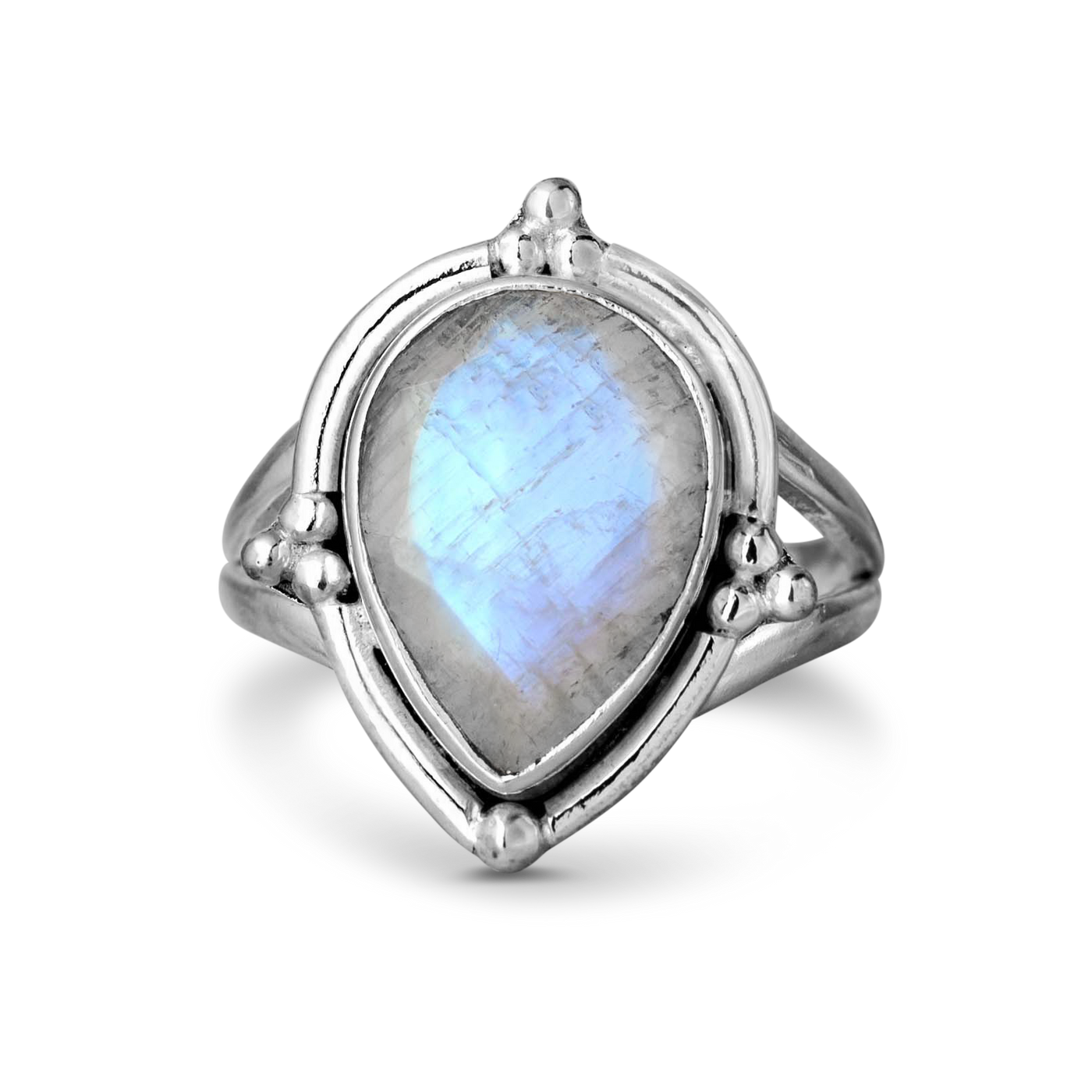 Teardrop Faceted Moonstone Ring