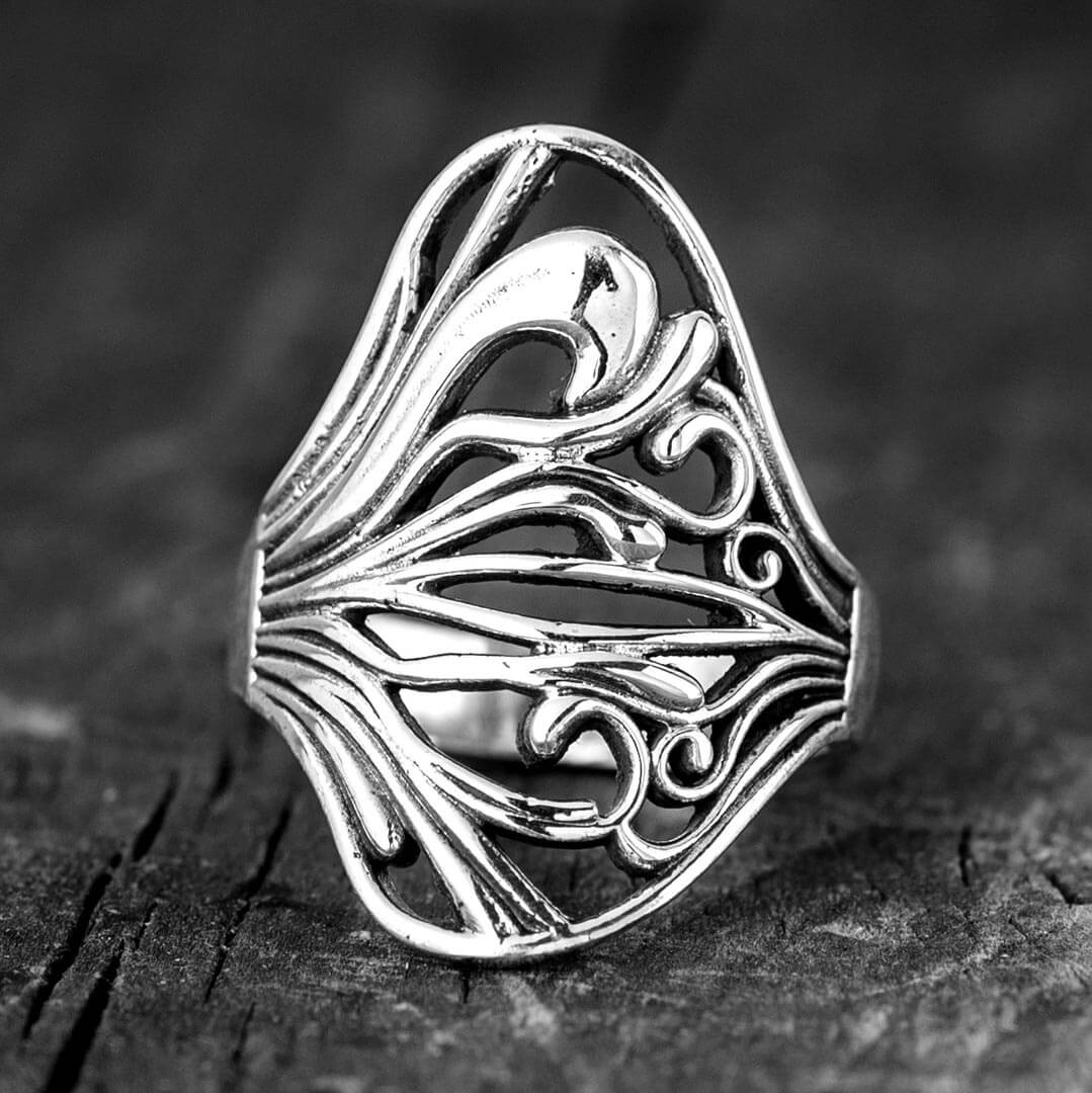 Unique Statement Ring Sterling Silver