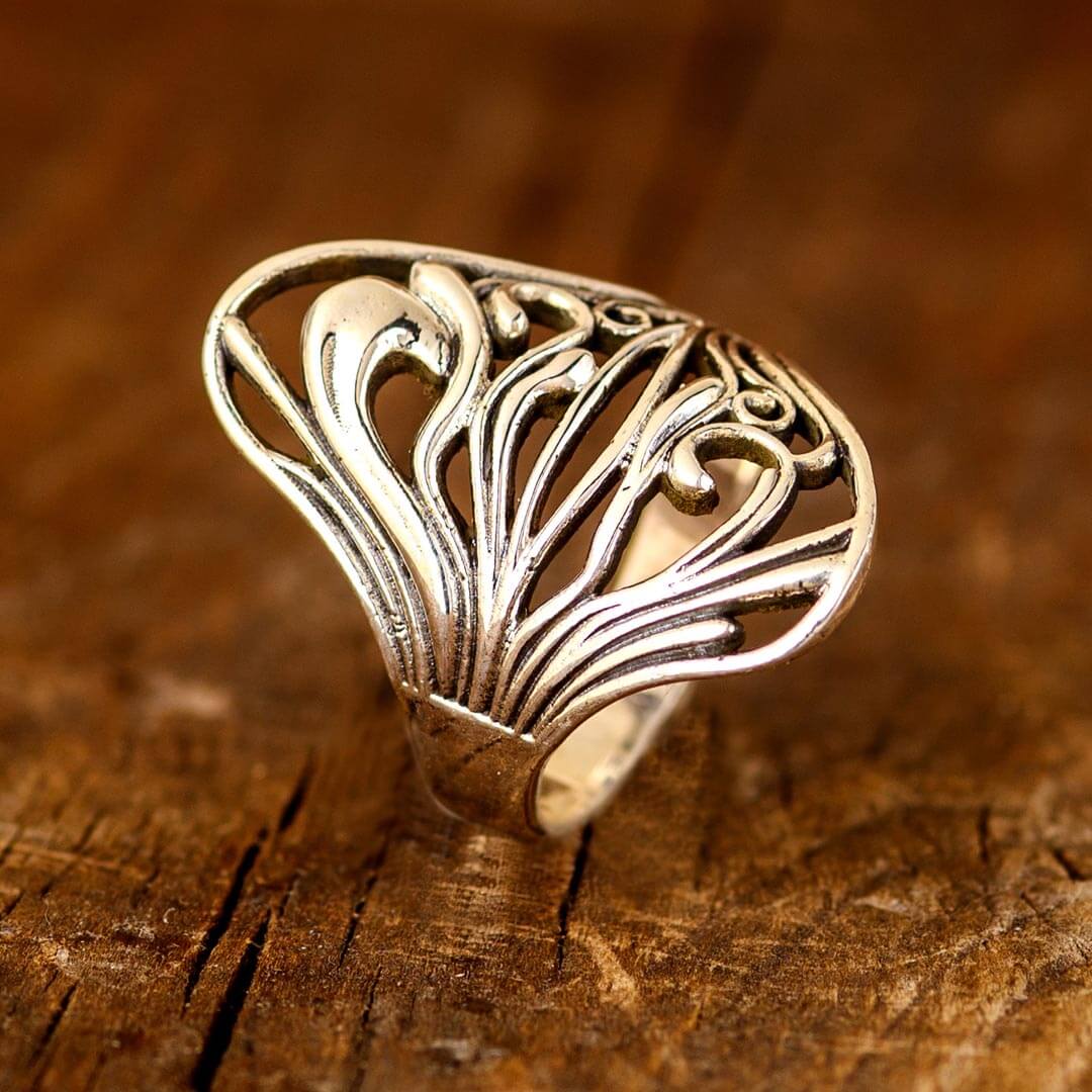 Unique Statement Ring Sterling Silver
