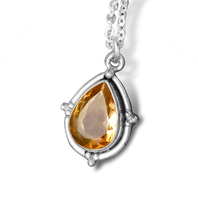 Teardrop Citrine Crystal Necklace - Boho Magic