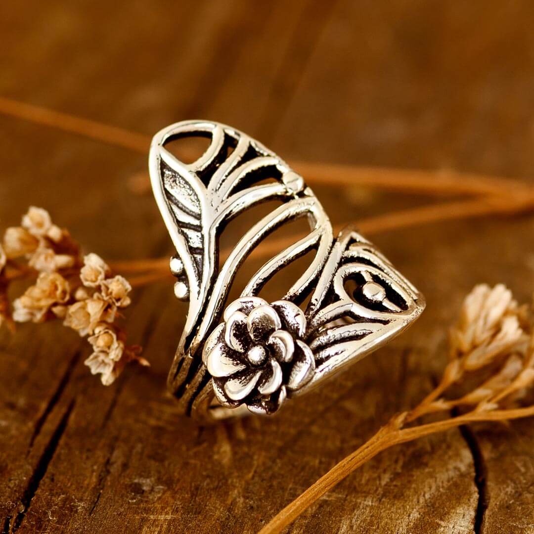 Peacock Statement Ring Sterling Silver