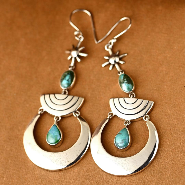 Sterling Silver Amazonite Earrings / Blue Stone Earrings / Statement Earrings / Silver Dangles / Amazonite hot Earrings