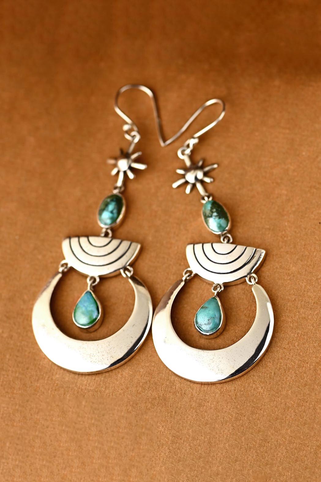 Boho Turquoise Dangle Earrings